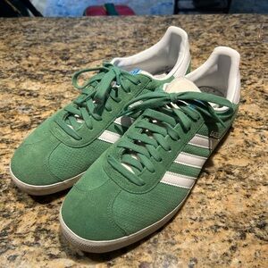 Adidas Green and White Vintage-Inspired Sneakers